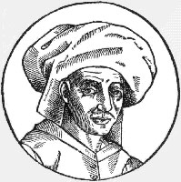 1611 woodcut of Josquin des Prez, copied from a now-lost oil painting done during his lifetime. Source: Wikimedia commons